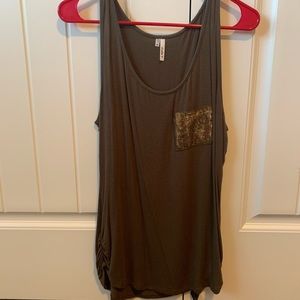Tank Top w/ Sequin Pocket